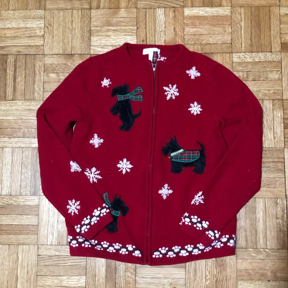 Adorable Scottie Dog Christmas Sweater